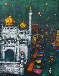 Zahid Saleem, 36 x 48 Inch, Acrylic on Canvas, Cityscape Painting, AC-ZS-179